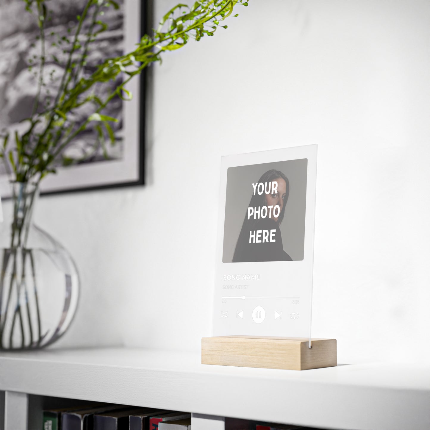 Custom Song Plaque Acrylic Stand - White Text