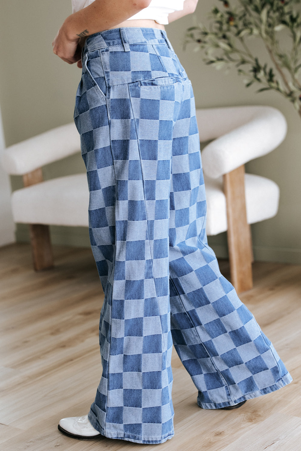 Retro Check Jeans
