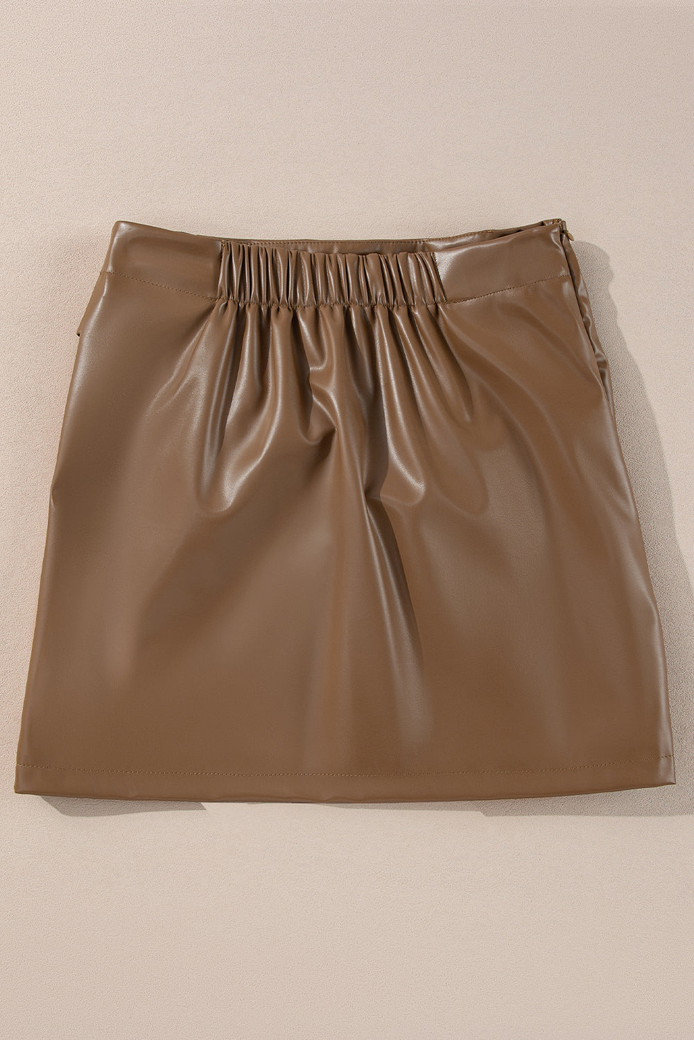 Bowknot Leather Mini Skirt