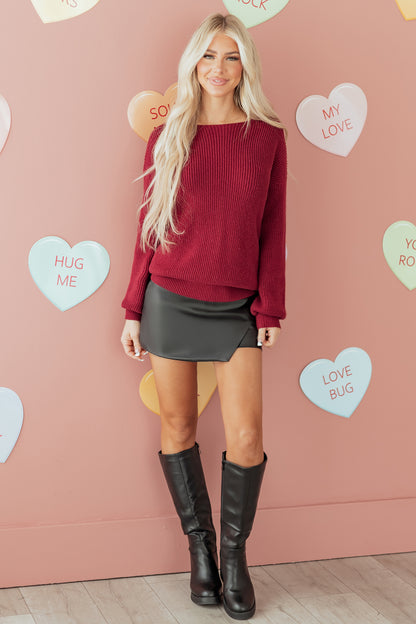 Ribbon Kiss Backless Sweater