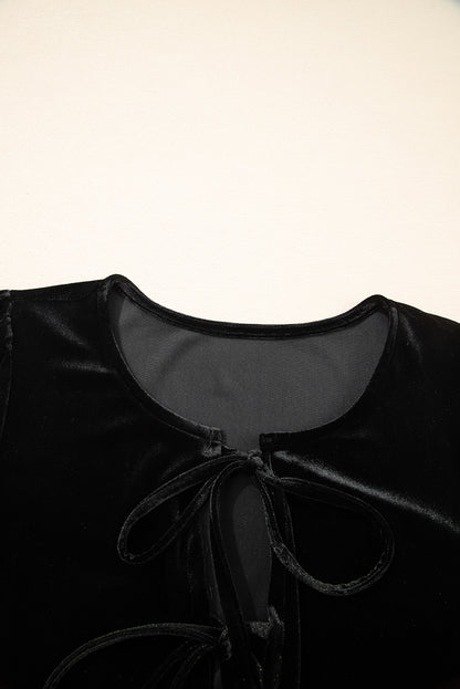 Midnight Velvet Bow Dress