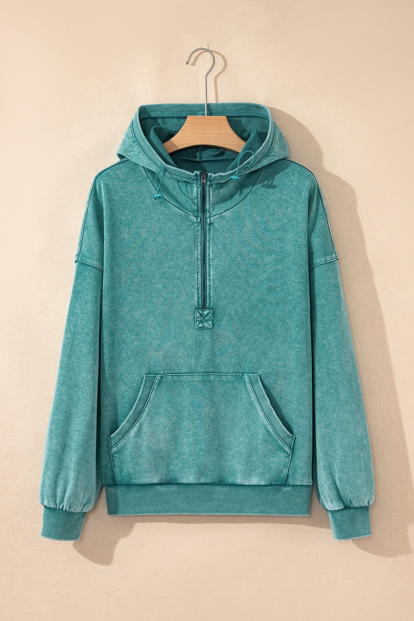 Onyx Mineral Wash Half-Zip Hoodie