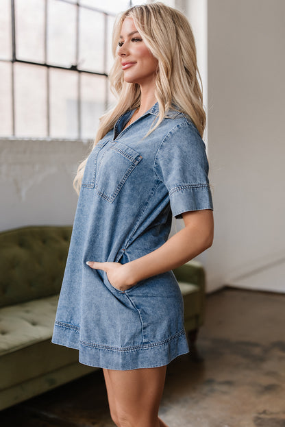 Indigo Ease Mini Dress