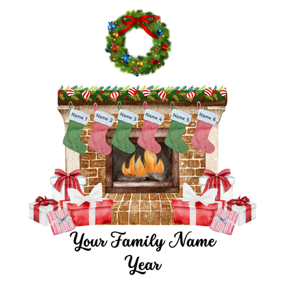 Family Fireplace Christmas Ornament