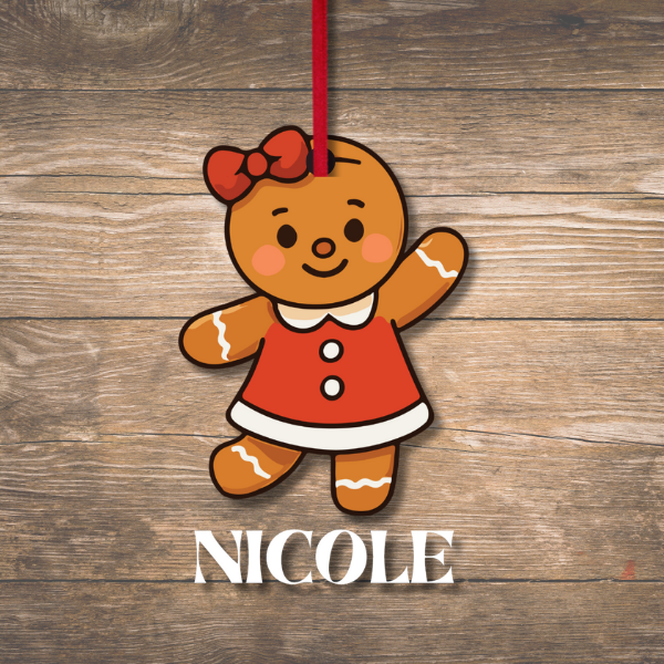 Gingerbread Name Christmas Ornament