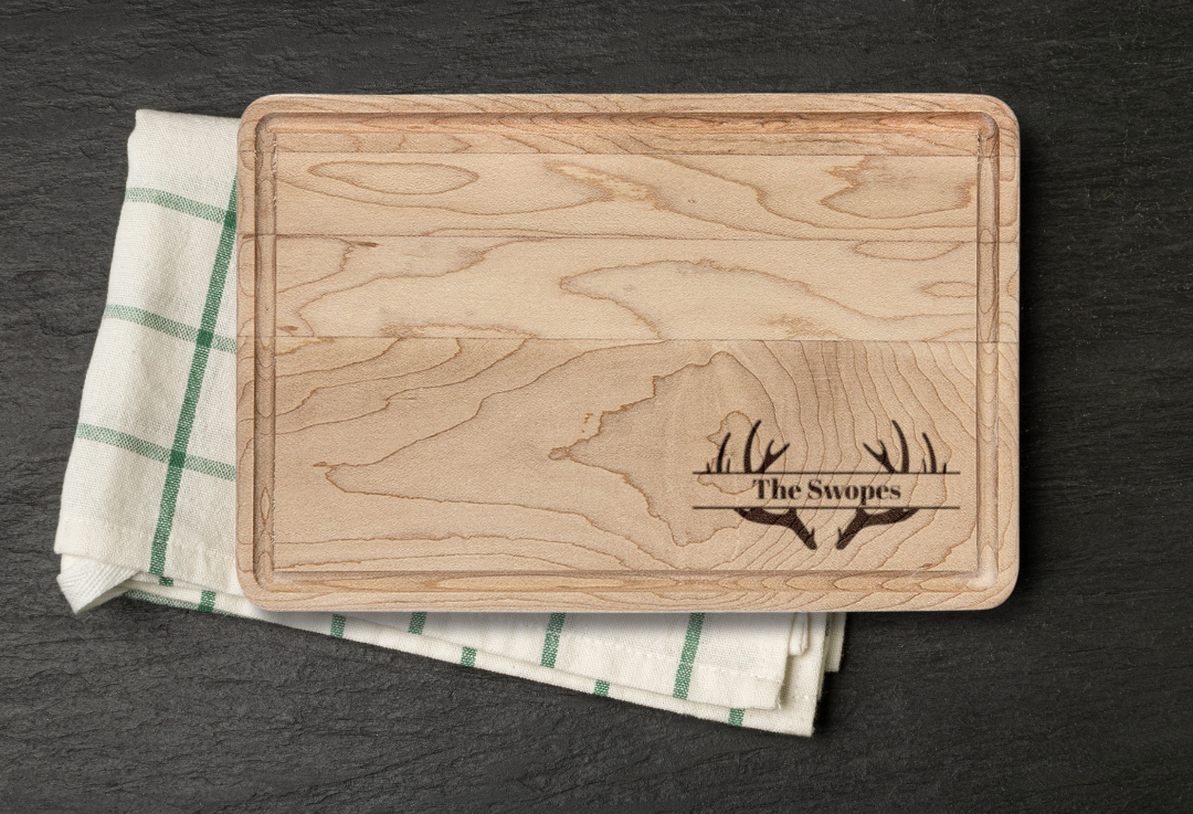 Rustic Antler Personalized Cutting Board