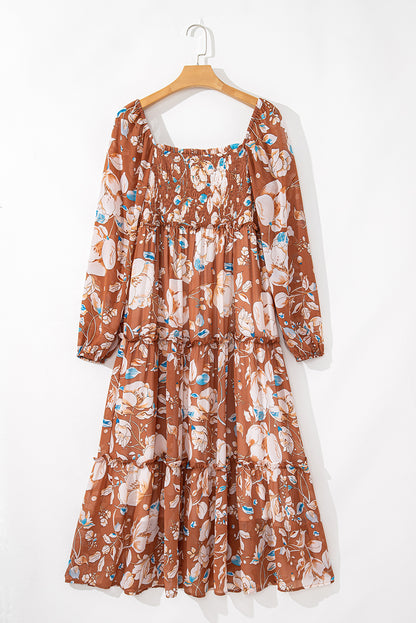 Autumn Petals Maxi Dress