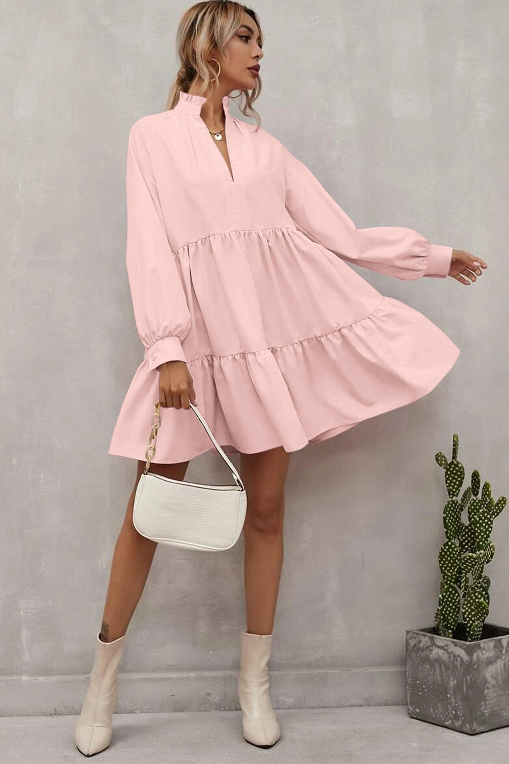 Blush Ruffle Tiered Dress