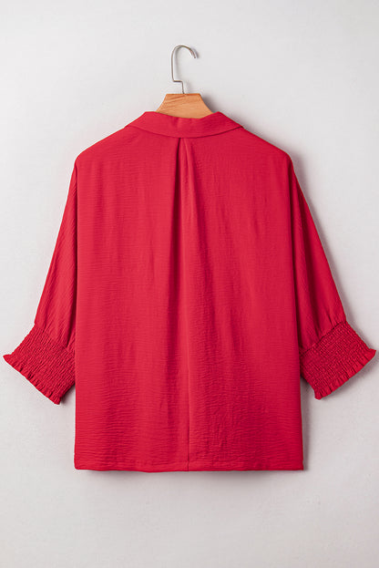 Scarlet Ease Smocked Sleeve Blouse