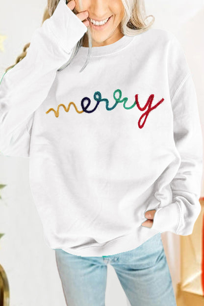 Colorful Merry Script Sweatshirt