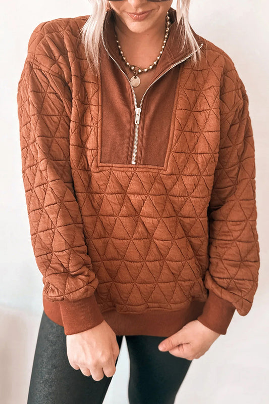 Quilted Horizon Zip-Up