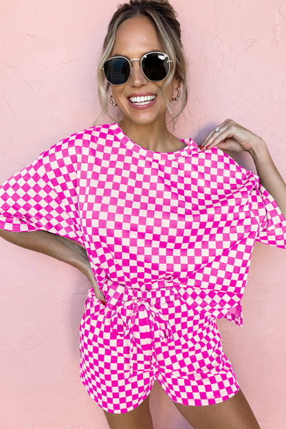 Black Checkered Lounge Set