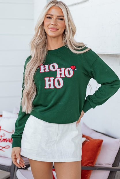 Ho Ho Ho Embroidered Sweatshirt