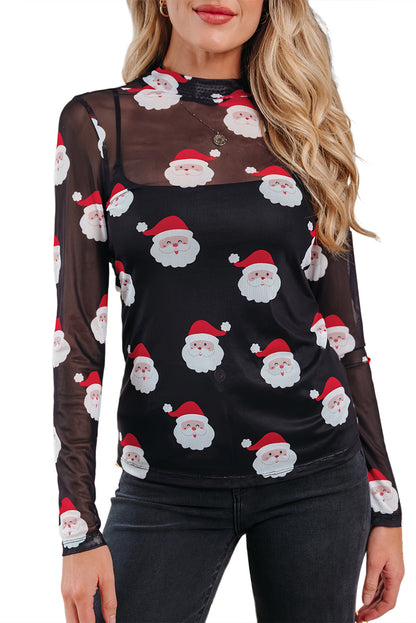 Jolly Santa Mesh Top