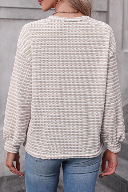 Cream Stripe Everyday Top