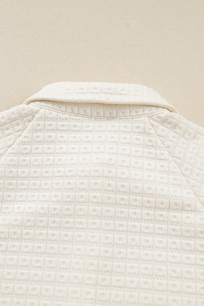 Waffle Knit Collar Pullover