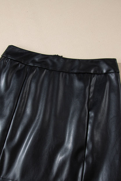 Midnight Edge Faux Leather Mini Skirt
