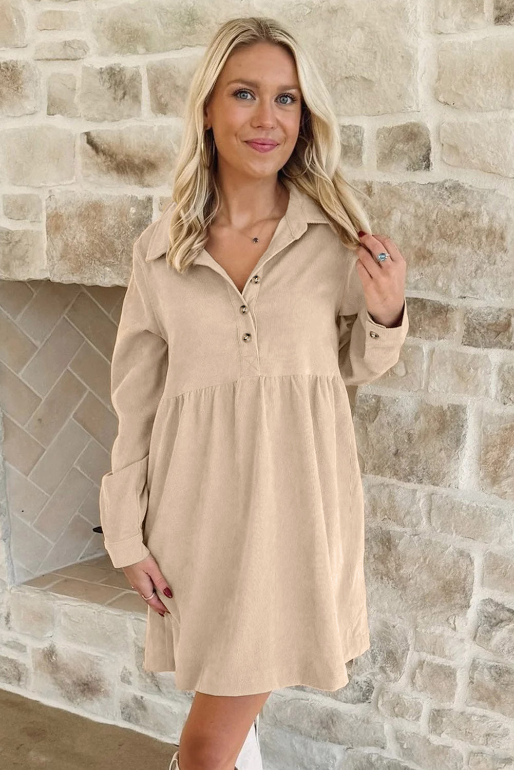 Olive Corduroy Charm Dress