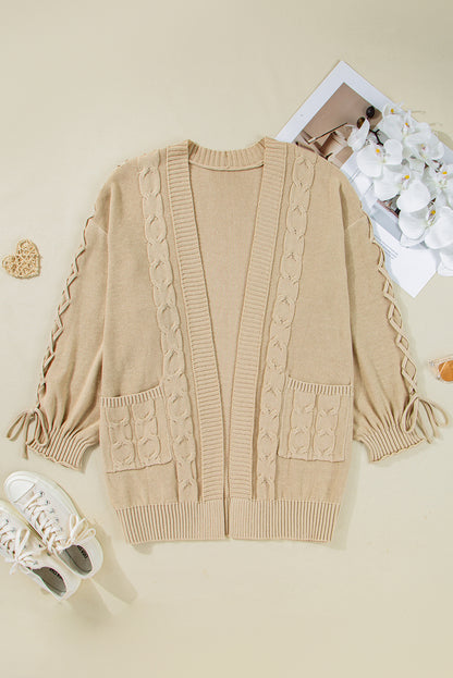 Plus Cozy Braided Knit Cardigan