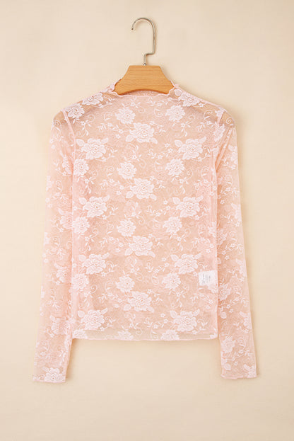 Sheer Floral Long Sleeve Top
