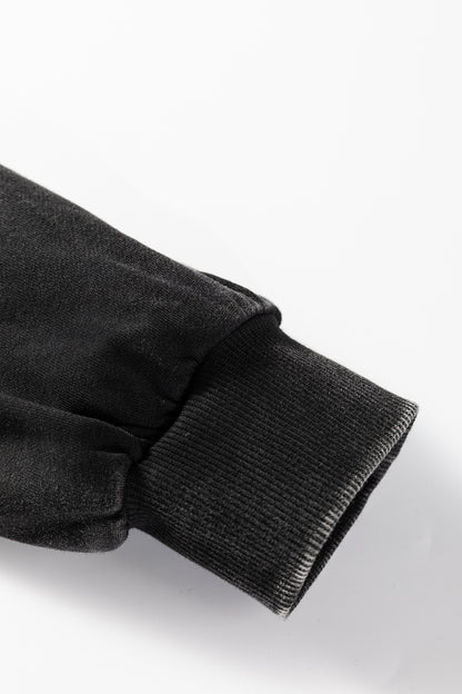 Onyx Mineral Wash Half-Zip Hoodie