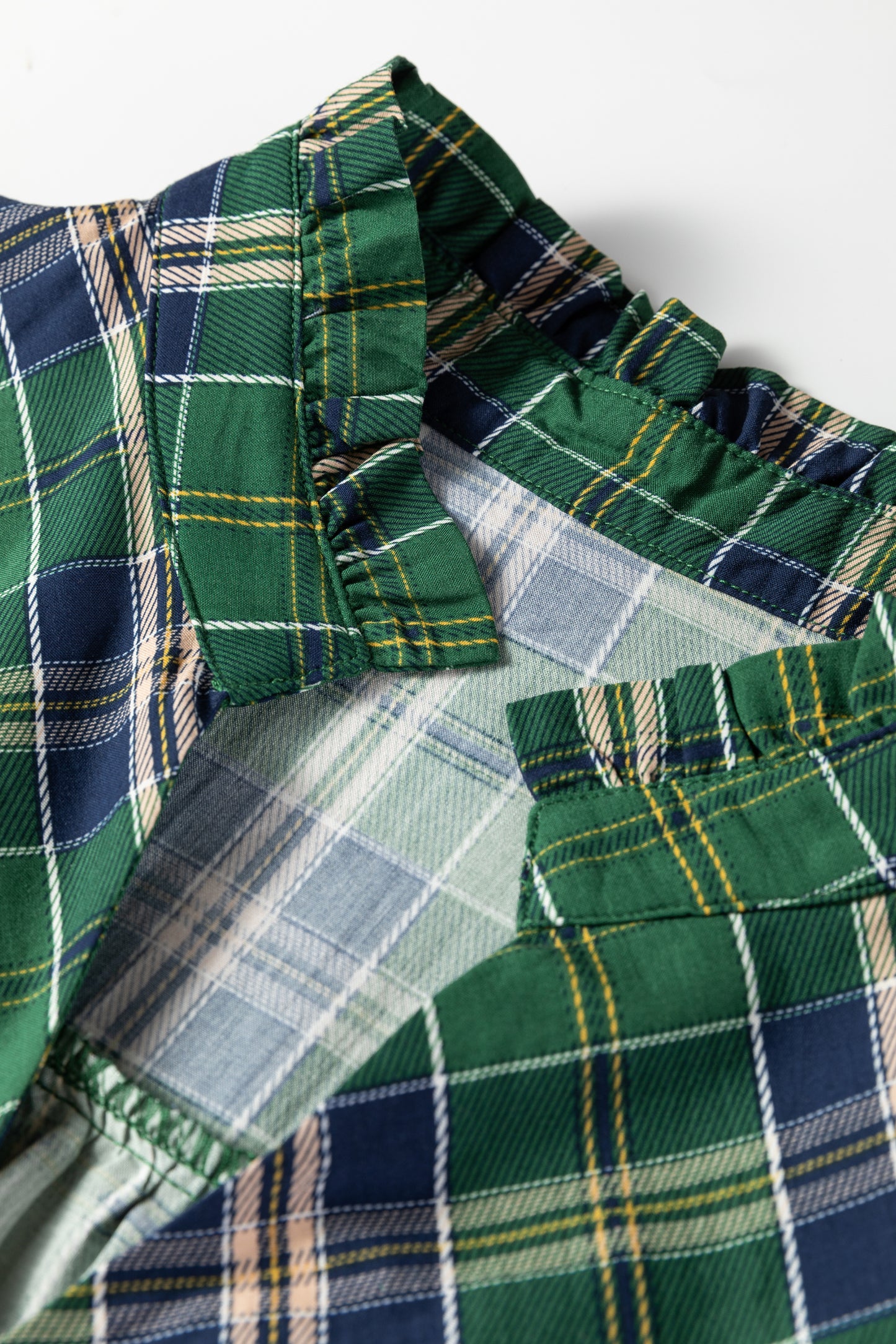 Evergreen Plaid Tiered Mini Dress