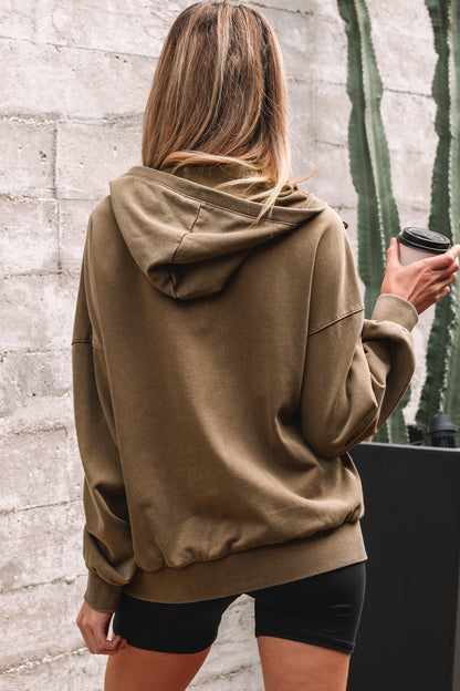 Onyx Mineral Wash Half-Zip Hoodie