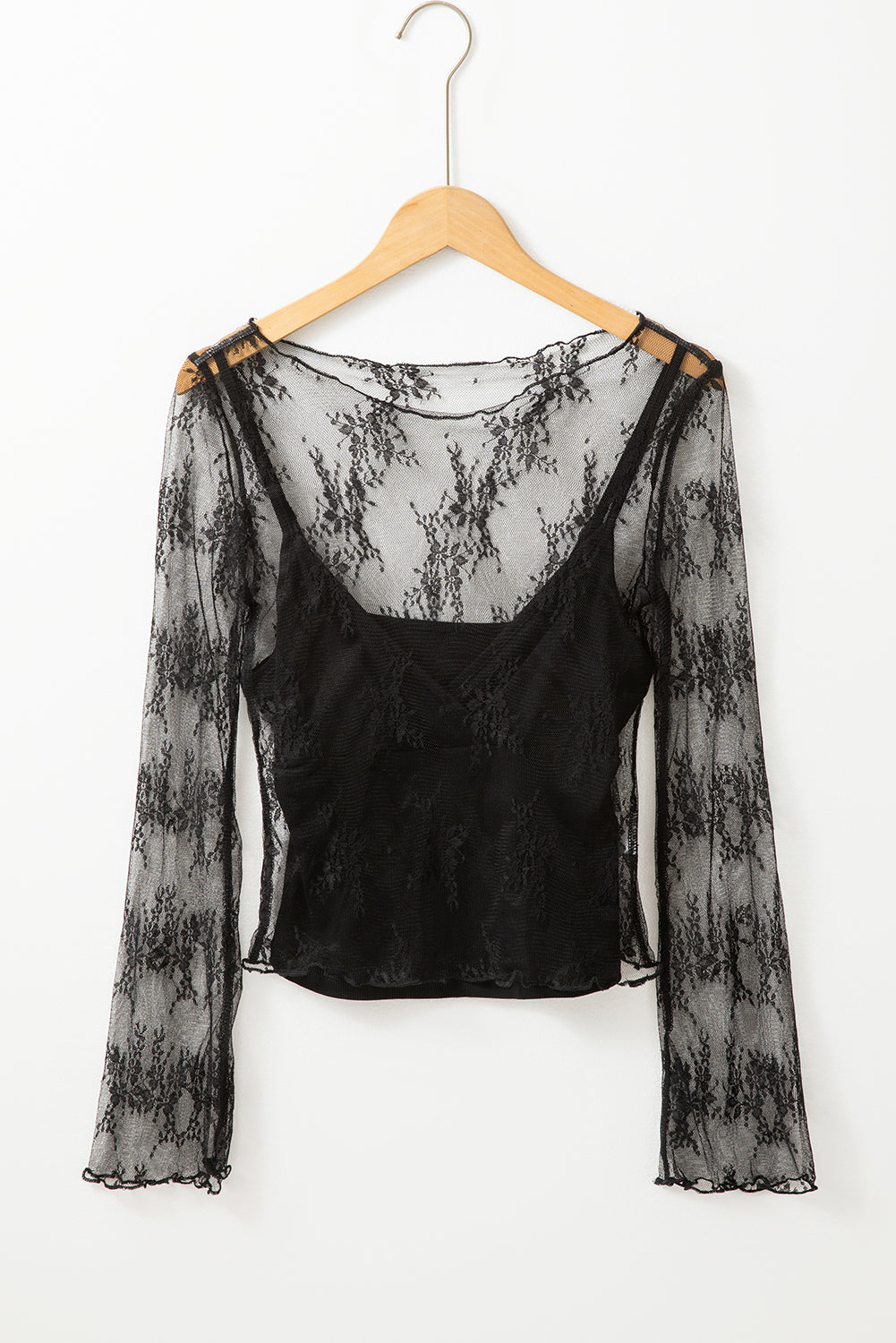 Sheer Lace Long Sleeve Top