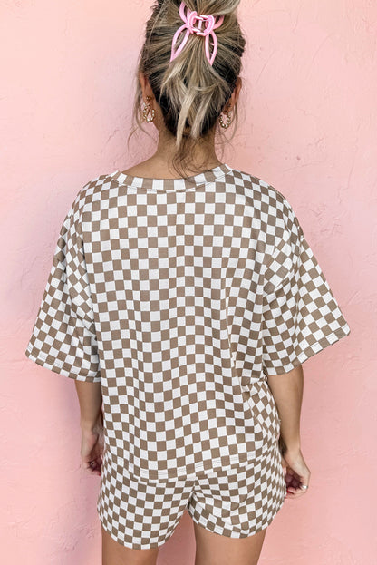 Black Checkered Lounge Set