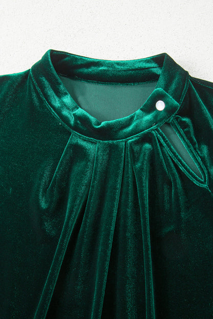 Emerald Allure Velvet Blouse