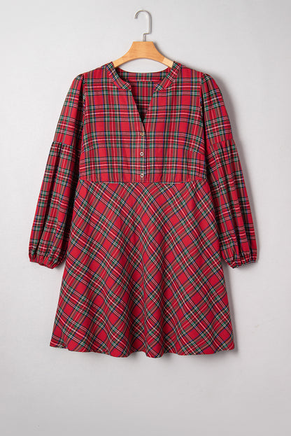 Holly Plaid Flowy Mini Dress