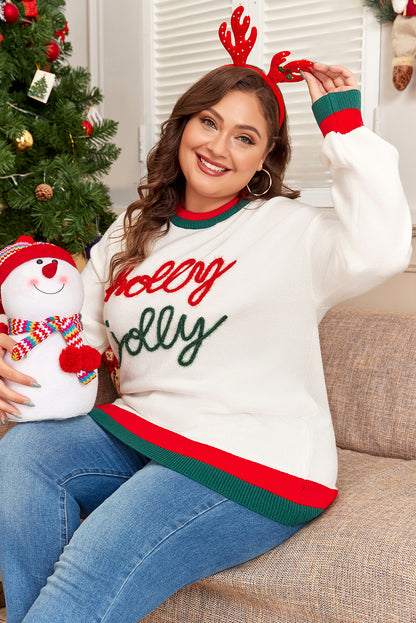 Plus Holly Jolly Colorblock Sweater
