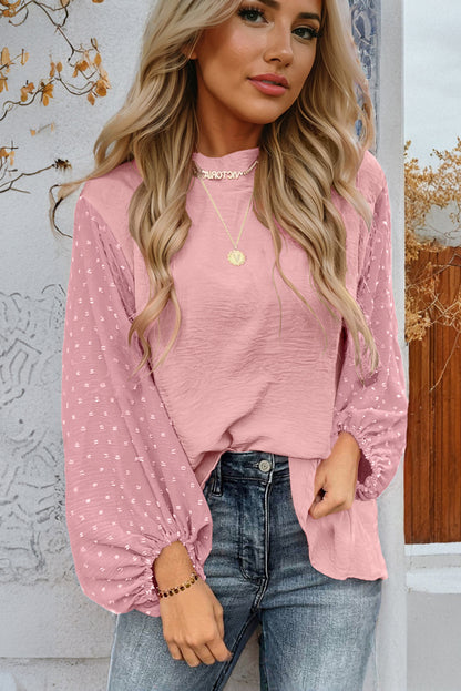 Whispered Dots Long Sleeve Blouse