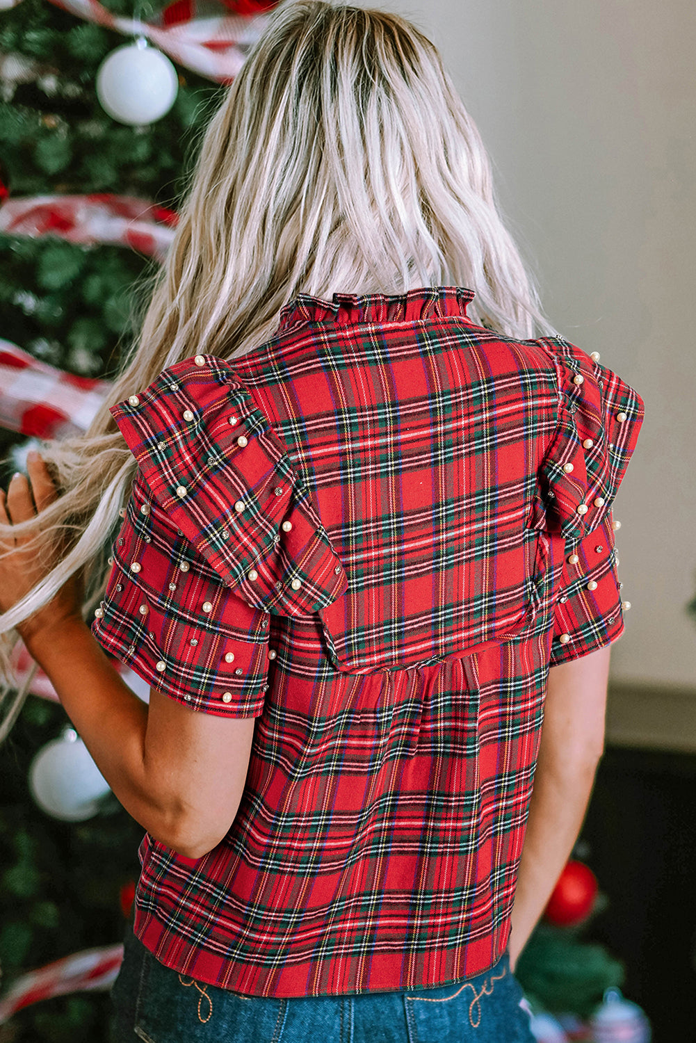 Holiday Charm Plaid Blouse