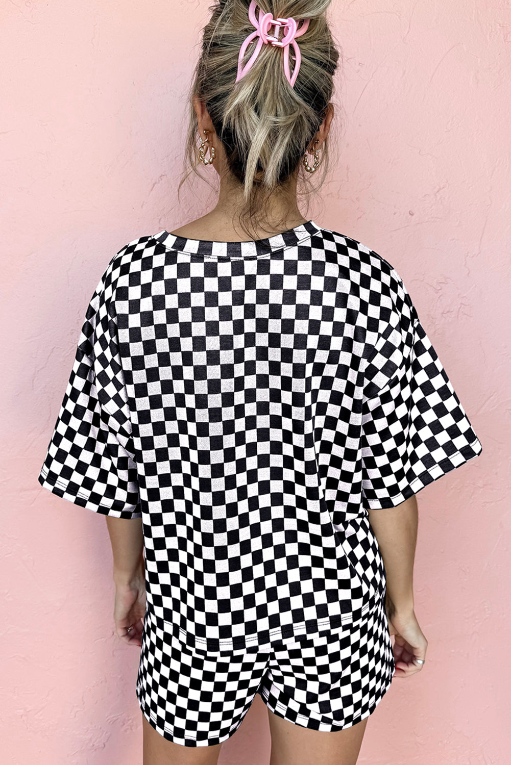 Black Checkered Lounge Set