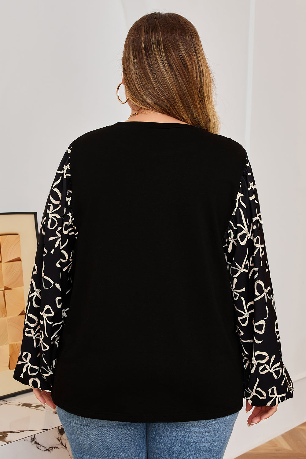 Golden Grace Balloon Sleeve Top