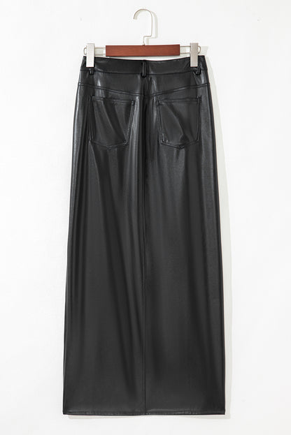 Midnight Muse Vegan Leather Skirt