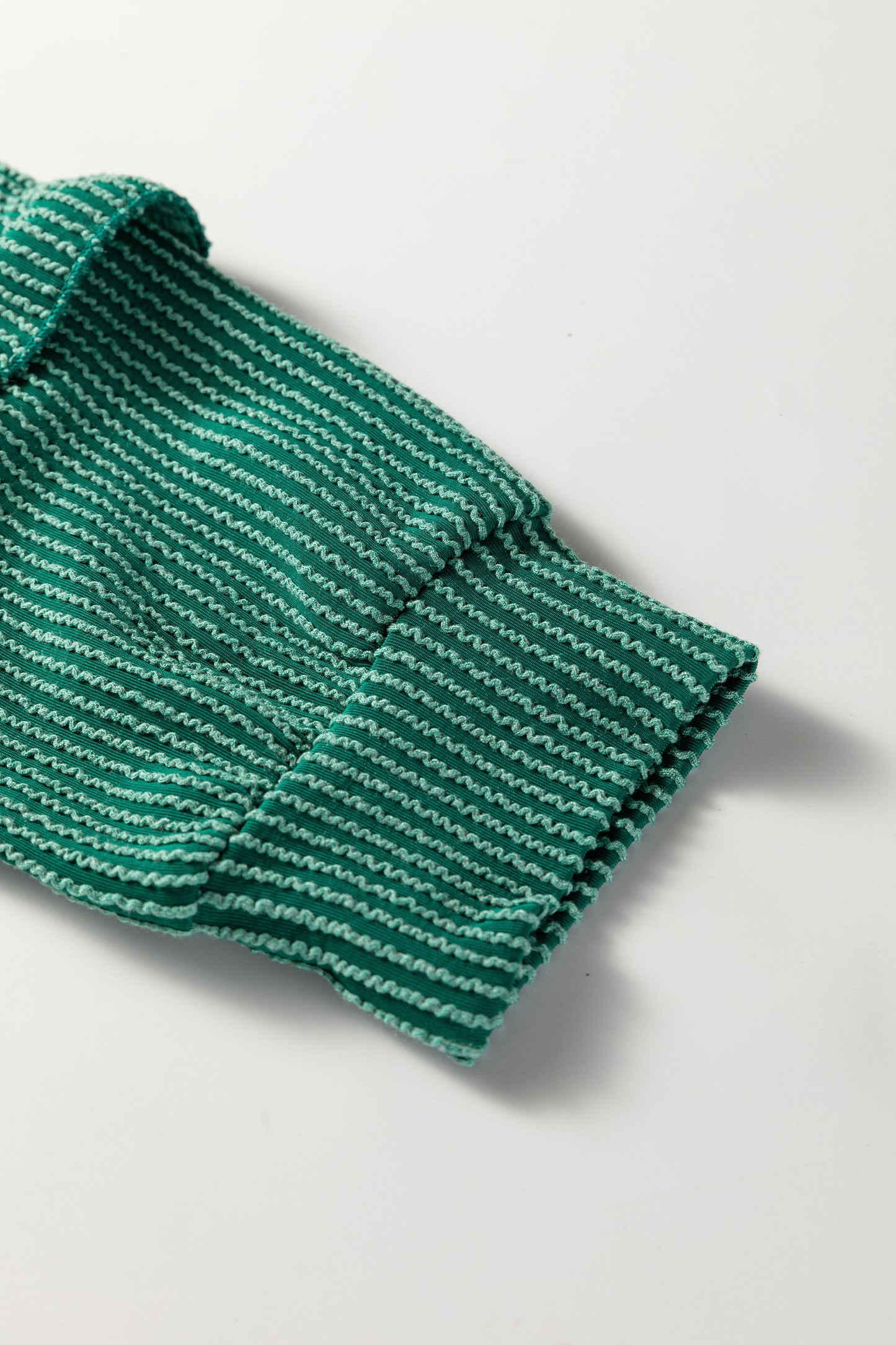 Emerald Whisper Ruffle Knit Top