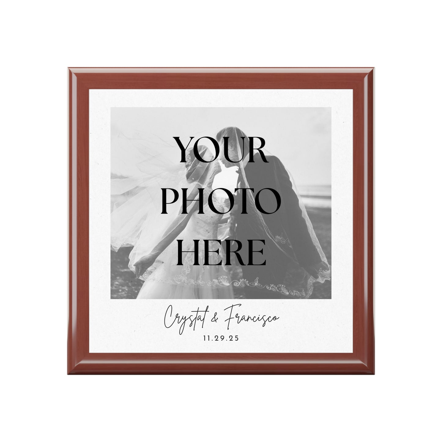 Elegant Photo Message Keepsake Jewelry Box