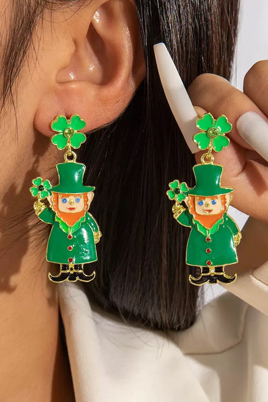 Lucky Leprechaun Dangle Earrings