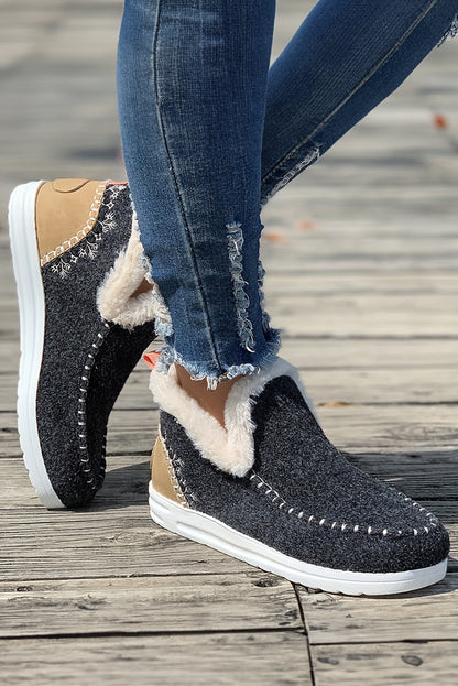 Suede Plush Ankle Boots