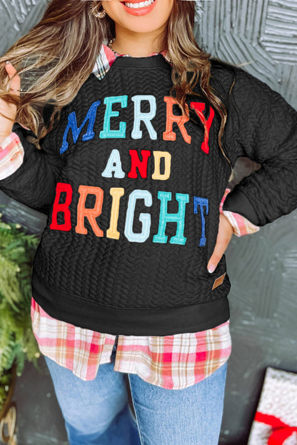 Merry & Bright Cable Knit Sweatshirt