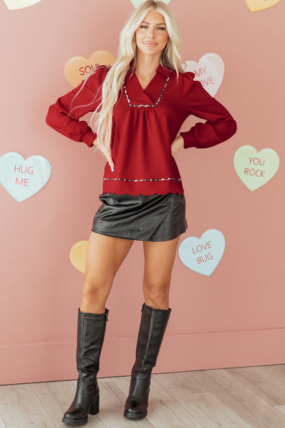 Scarlet Wild Trim Blouse