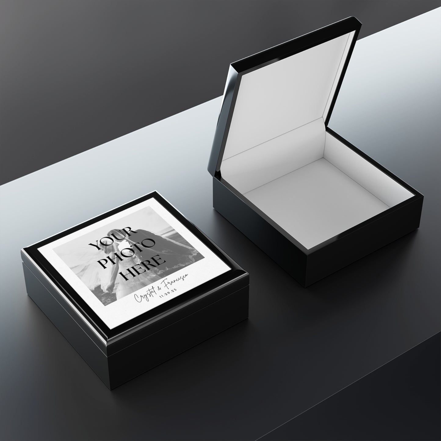 Elegant Photo Message Keepsake Jewelry Box