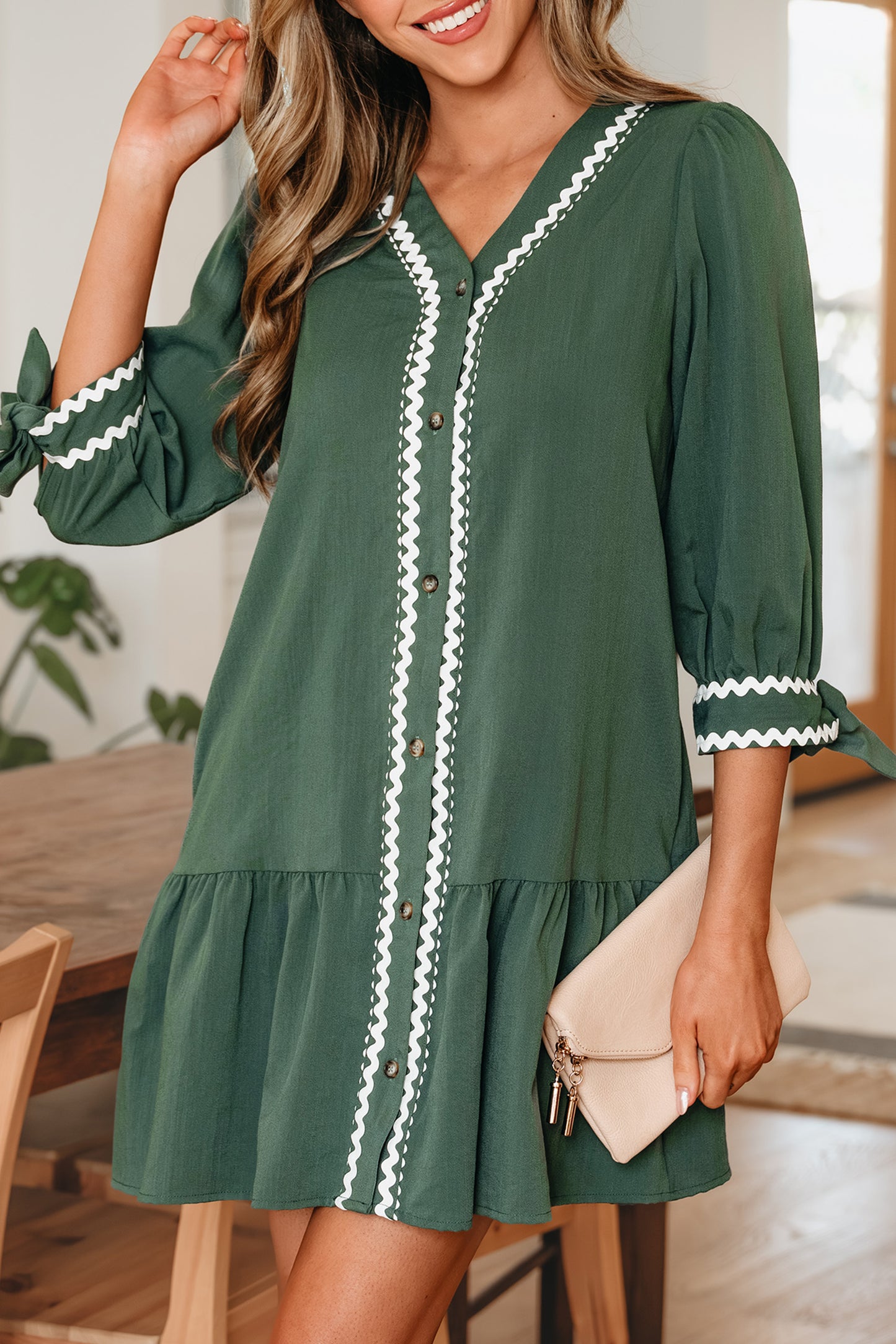 Ricrac Charm Button Dress