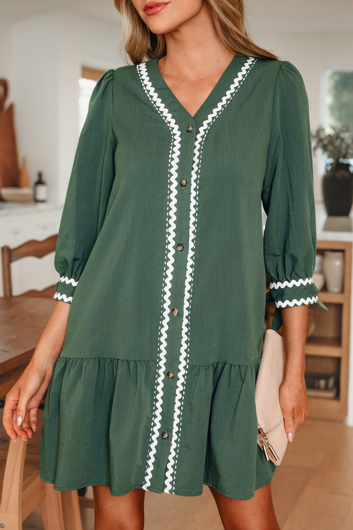 Ricrac Charm Button Dress