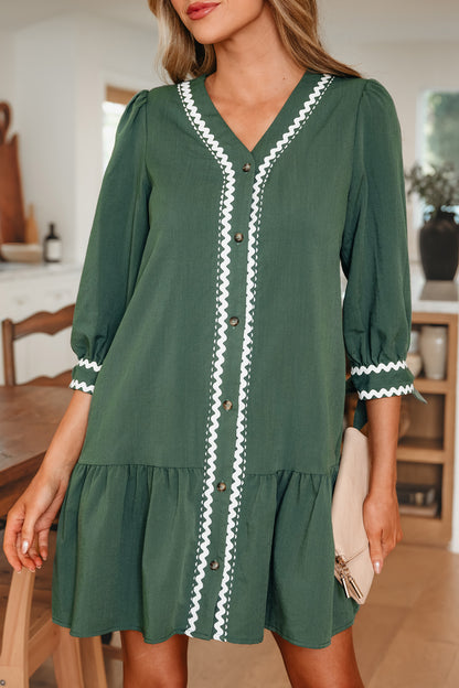 Ricrac Charm Button Dress