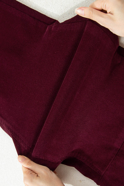 Burgundy Belle Corduroy Wide-Leg Pants