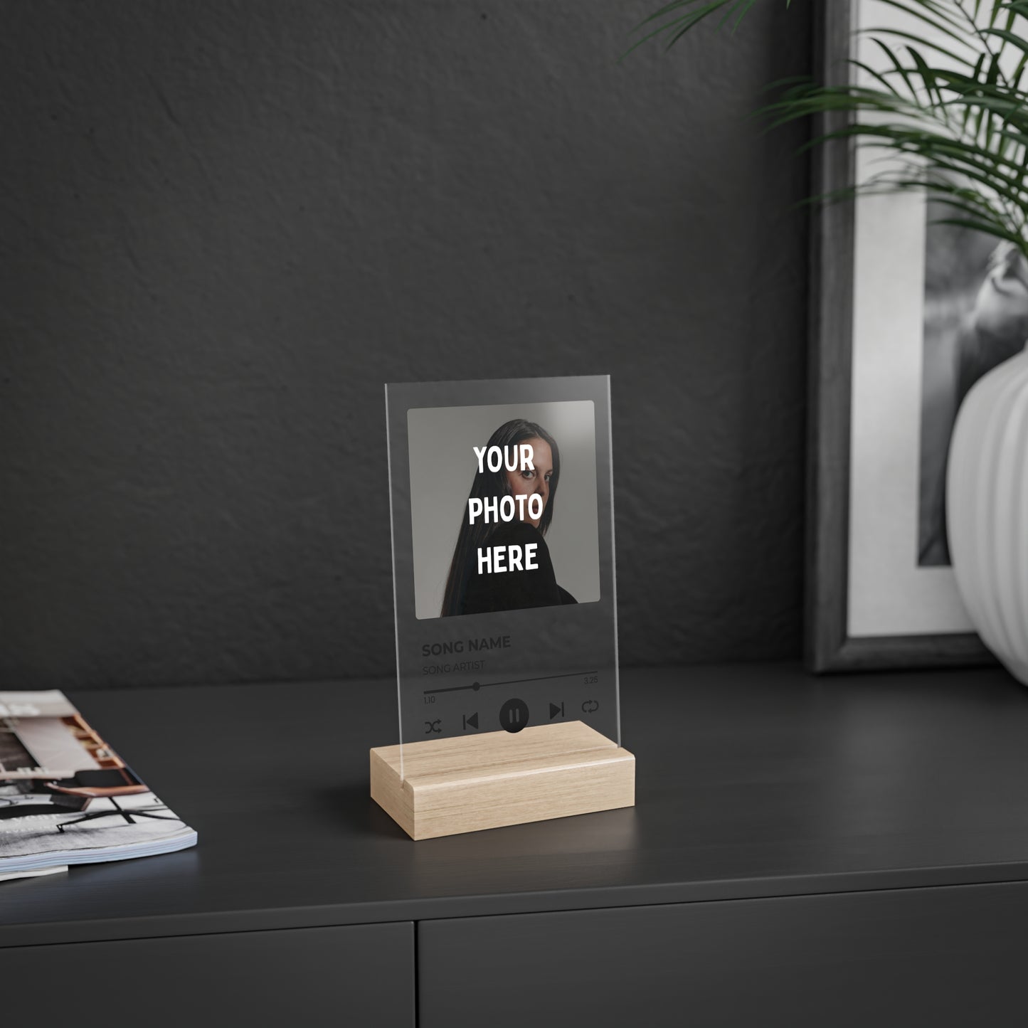 Custom Song Plaque Acrylic Stand - Black Text