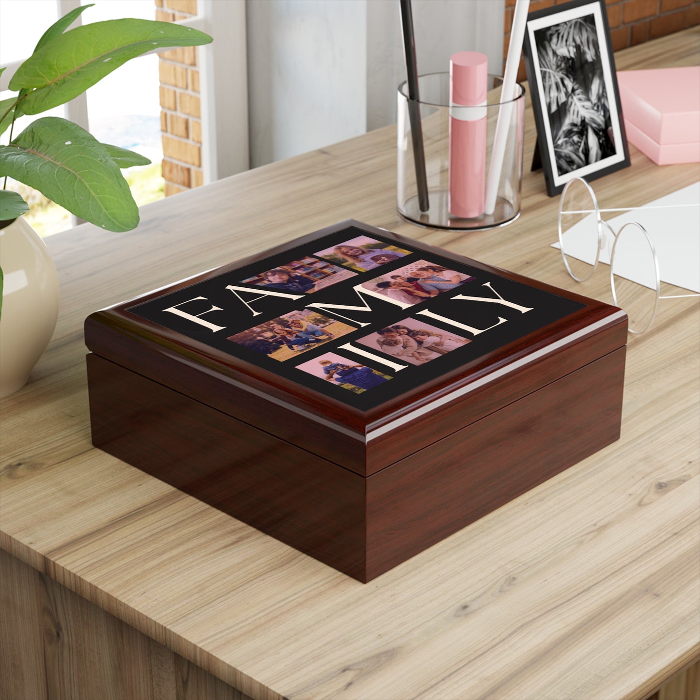 Family Collage Photo Keepsake Jewelry Box